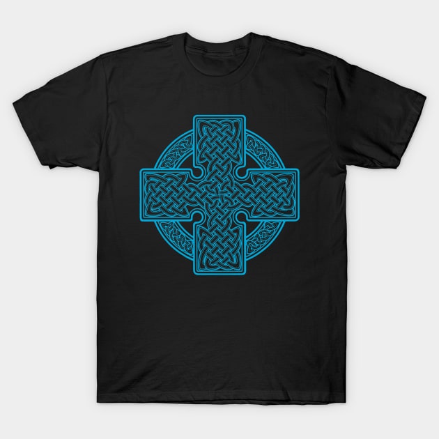 Blue Celtic Cross T-Shirt by Dysis23A